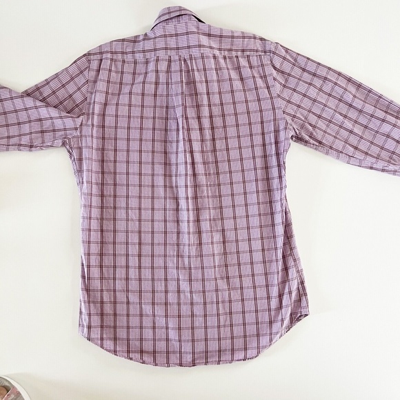 Peter Millar Purple Plaid Men's Check Button Down Long Sleeve Shirt Size M - Picture 3 of 9